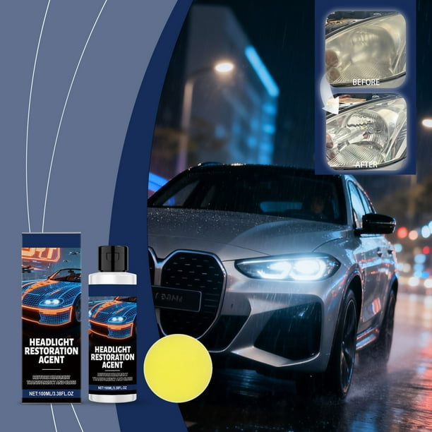 Decoración del hogar, 100 ml de agente de mantenimiento para faros de coche, agente de pulido para mejorar la permeabilidad visual, agente de reparación, solución de mantenimiento para faros.