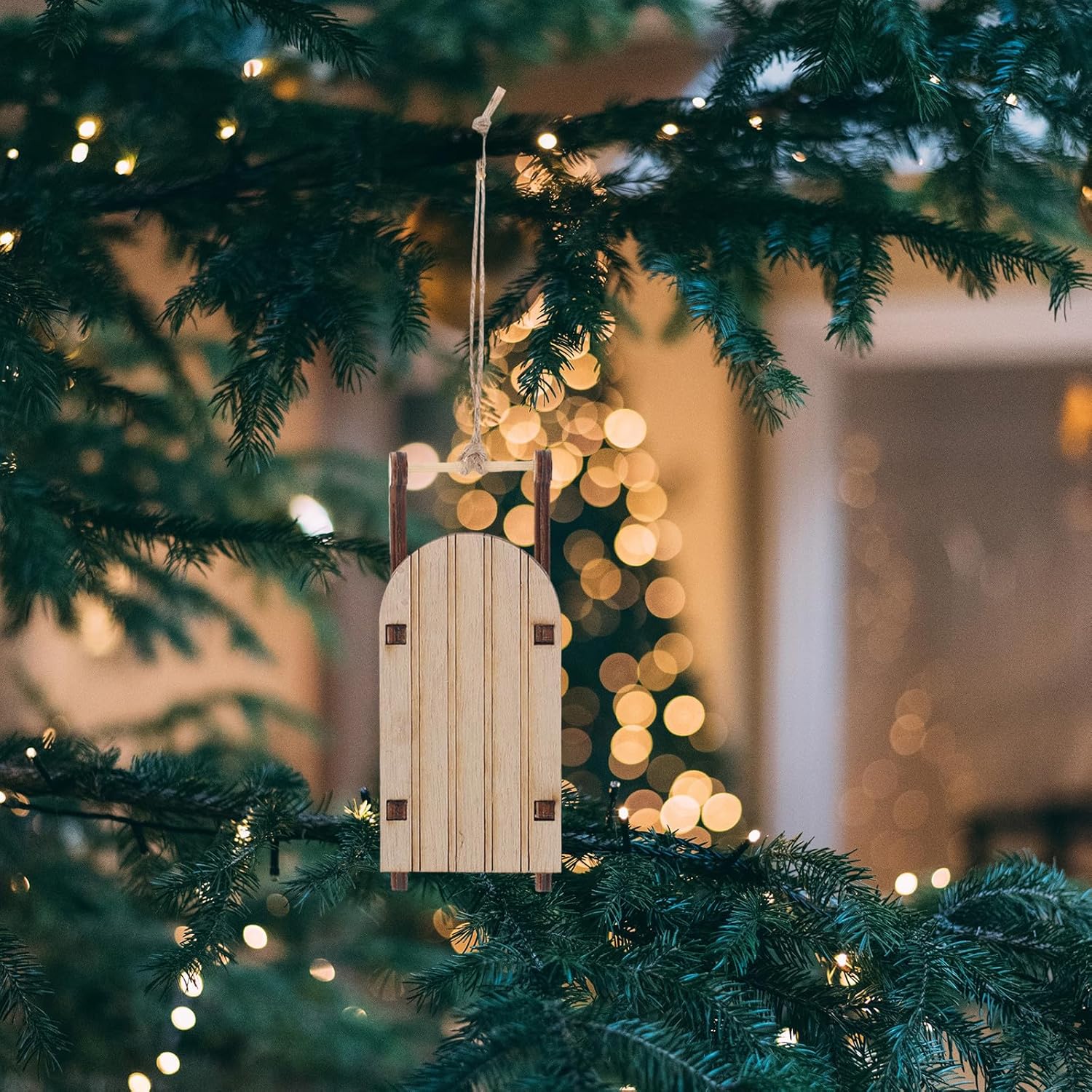 ABCISI 20pcs Christmas Sleigh Miniature Wooden Sleighs Models, Unfinished Wood Sleds Ornaments for DIY Christmas Crafts, Holiday Table Centerpiece, Christmas Tree Hanging Decoration, Wedding Decor