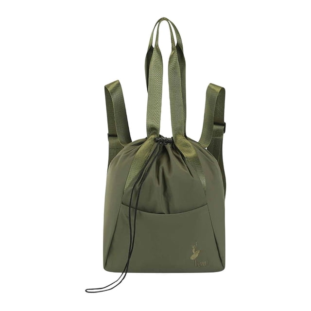 Ethern Gym Bag Casual Daypack Sports with Front Pocket Yoga Tap Drawstring Backpack Green