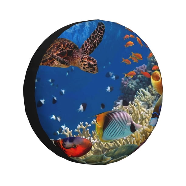 Balery Colorful Coral Reef Cubiertas para Neumáticos - Protector Resistente para Neumáticos de Camioneta, SUV, Remolque, Camper y RV-15 inch