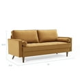 thumbnail image 3 of Sofa, Velvet, Brown, Modern Contemporary Urban Design, Living Lounge Room Hotel Lobby Hospitality, 3 of 10