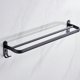 thumbnail image 4 of 60 cm Wall Mount Black Towel Rack Aluminum Double Rod Towel Bar with Hook for Home Hotel Bathroom Sh, 4 of 5