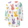thumbnail image 2 of TaTaai Women's Easter Printed T Shirt 3/4 Sleeve Round Neck Casual Loose Fit Top Fashion Holiday Pullover Soft Comfortable for Spring Summer Daily Party Wear Gift, 2 of 5