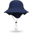 thumbnail image 2 of Sombrero para el sol de verano para niños y niñas, con protección UPF 50+, ala ancha, cuello y solapa, ideal para jugar en la playa, de 3 a 24 meses, 2 of 7