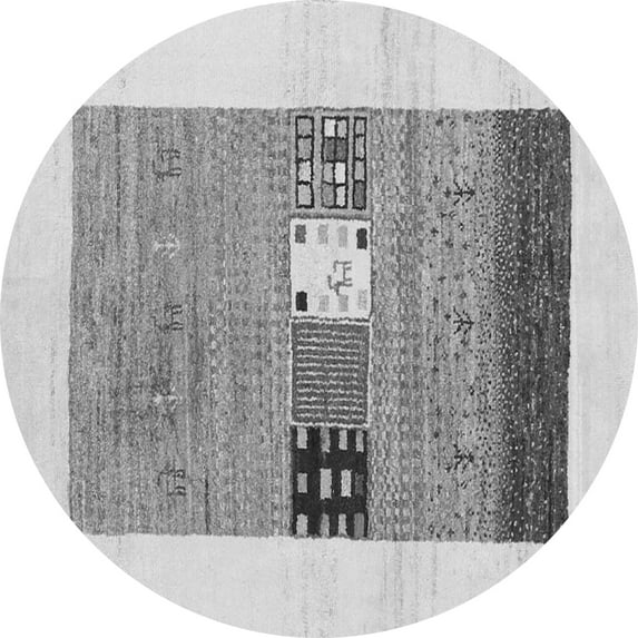 Ahgly Company Indoor Round Solid Gray Modern Area Rugs, 7' Round