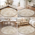 thumbnail image 4 of Round Rugs 5Ft, Brown Beige Coastal Round Area Rug Washable Indoor Throw Carpet, Nautical Coral Starfish Shell Seahorse Ocean Soft Non Slip Circle Rug for Cabinet Bathroom Home Decor Aesthetic, 4 of 8