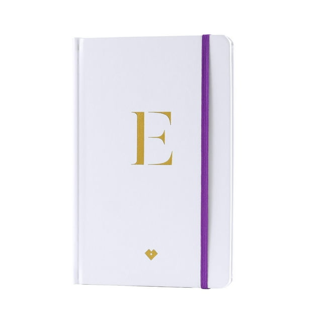Libreta de Notas con Iniciales LuckyLy, Notebook Pasta Dura de Piel Vegana, Letras A-Z dorado 152 páginas