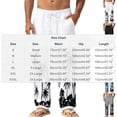 thumbnail image 3 of Zorckvet Casual Pants for Men with Pockets Flax Elastic Waist Hawaii Beach Pant for Men, 3 of 7