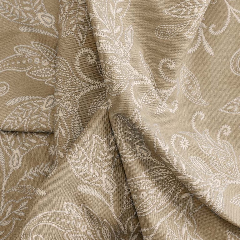 Ellis Curtain Plaza Stripe Swag Valance - 56x36 Inch Tan Cotton Blend Window Treatment