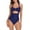 Dark Blue-19, variant on Lopeceal Women's One Piece Swimsuits Tummy Control Cutout High Waisted Bathing Suit Wrap Tie Back 1 Piece Swimsuit