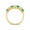 thumbnail image 4 of Gem & Harmony 3/5 Carat (Ctw) Emerald Band Ring in 14K Yellow Gold with Diamonds for Women, 4 of 6