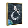 thumbnail image 3 of Cow Astronaut Jumping Over Moon Animals & Insects Painting Metallic Gold Framed Art Print Wall Art, 3 of 6