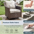 thumbnail image 3 of POCASSY 6 Pieces Patio Furniture Set with Patio Couch Swivel Chair Coffee Table and Ottoman, Brown Wicker Furniture Ideas for the Patio Proch Deck in Beige, 3 of 14