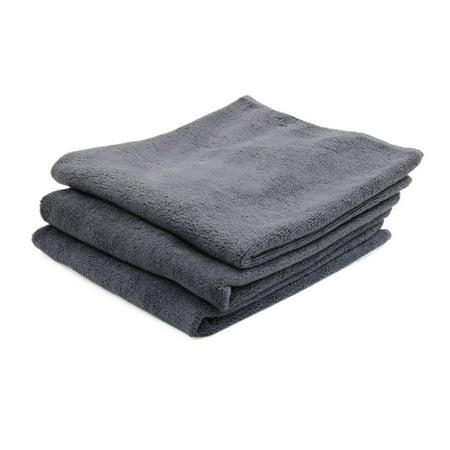 3 Pcs Water Absorbent Microfiber Fabric Car Clean Cloth Towel No-scratched for Auto Car Glass Gray