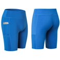 thumbnail image 1 of All Seasons Yoga Shorts Stretchable with Phone Pocket Blue, 1 of 9