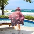 thumbnail image 6 of BZSMCE Towels Kids Hooded Beach Towel Pink Glittery Flowers Pool Bath Towel Soft, 6 of 7