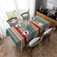 thumbnail image 4 of Green Red Striped Rectangle Tablecloth, Farmhouse Colorful Stripes Waterproof & StainResistant Tablecloth, Washable Oil-proof Table Cover for Dining/Party/Wedding/Camping/Buffet 52x70 In, 4 of 9