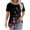 Style 04, variant on Women's Fashion Spring Floral Print T-Shirts Plus Size Pullover for Women Casual Shirts Short Sleeve Round Neck Pullover Chest Pleated Top