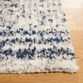 thumbnail image 3 of SAFAVIEH Jericho Rowan Striped Polyester Shag Area Rug, Navy/Ivory, 2'2" x 4', 3 of 8