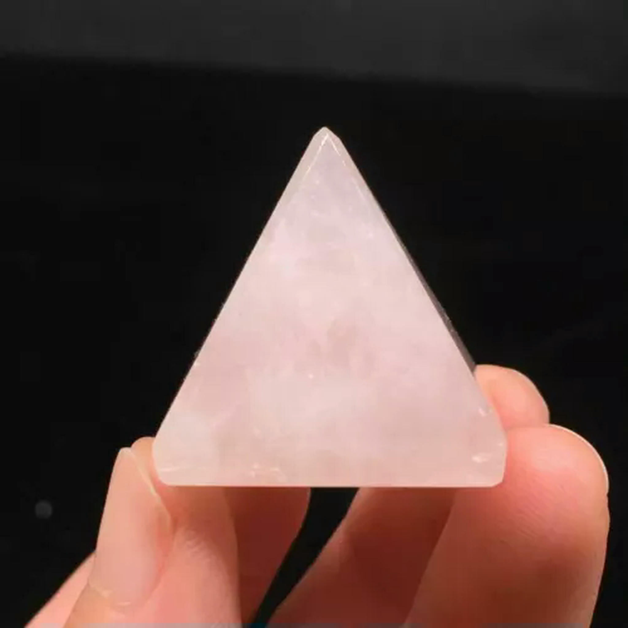 EOEMY Natural Quartz Crystal Point Tower Chakra Healing Rock Gemstone Pyramid Decor-1Pc-Rose Quartz Crystal