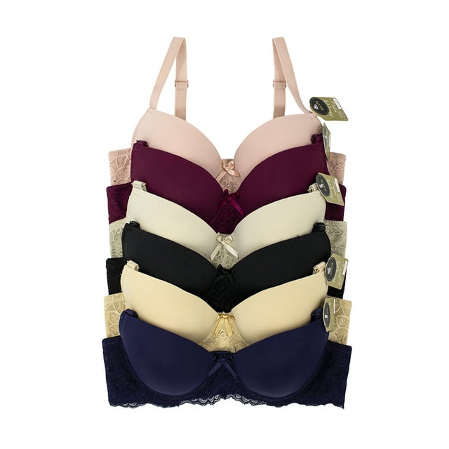 Paquete de Brasier Adda Lingerie Modelo Ailen, Brasier con varilla, Colores surtidos