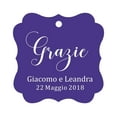 thumbnail image 1 of Darling Souvenir Wedding Favor Tag Grazie Wedding Thank You Gift Custom Hang Tags-Purple Violet-50 Tags, 1 of 1