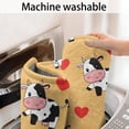 thumbnail image 5 of Yellow Cow Heart Pattern Bathroom Rugs Mat,Non Slip Microfiber Bathroom Rug,Rubber Backing,Soft Bathroom Mats for Bathroom Floor,Tub and Shower,17x27in(43x68cm), 5 of 5