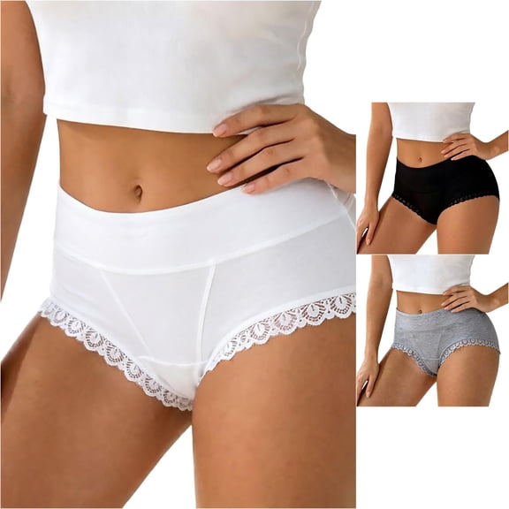 CHENHANN Women's Lace Panties Mid Rise Triangle Underwear Breathable Assorted Colors XL