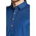 thumbnail image 3 of In-Sattva Men's Pullover Pathani Rollup Sleeve Kurta Tunic with Shoulder Strap; Ink-Blue; LG, 3 of 6