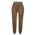 thumbnail image 1 of Liacowi Women Loose Leopard Printed Lace-up Waist Long Pants with Pockets, 1 of 5