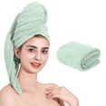 thumbnail image 1 of Laojbaba Toalla De Microfibra Para El Cabello De Secado Rápido, Toallas De Secado De Cabello Adecuadas Para Todo Tipo De Cabello, Cabello Largo Y Grueso, Ultra Absorbente, 24 X 48 Pulgadas, Verde (1 U, 1 of 5