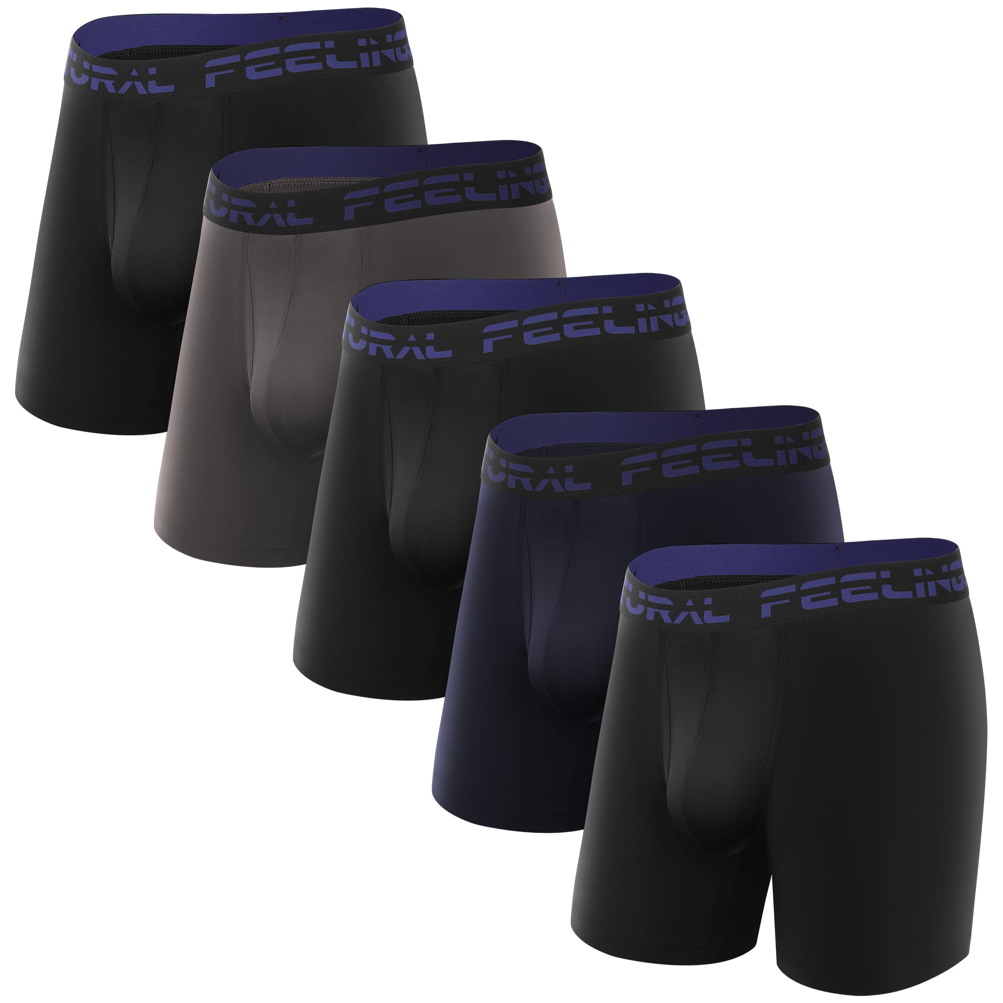Natural Feelings Men's Quick Dry Sport Boxer Briefs Cool Underwear, 5 ...