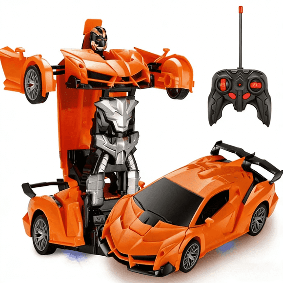 Funtogether Toys 2-in-1 Transforming RC Robot Car, Transformable Racing Vehicle with 360° Rotation, STEM Educational Remote Control Toy, Perfect Gift for Boys