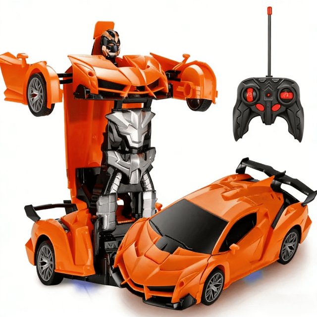 Funtogether Toys 2-in-1 Transforming RC Robot Car, Transformable Racing Vehicle with 360° Rotation, STEM Educational Remote Control Toy, Perfect Gift for Boys