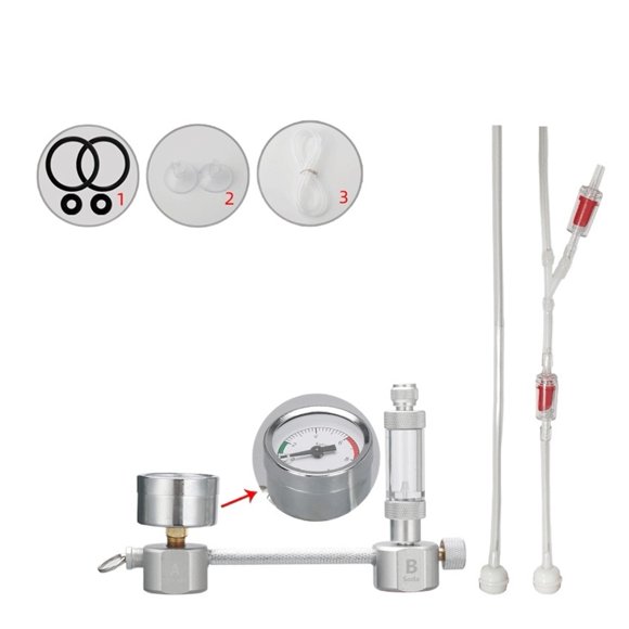 ZRDR Aquarium DIY CO2 generator system kit CO2 generator, bubble counter diffuser with solenoid valve,For / Aquatic plant growth ,Easy Installation