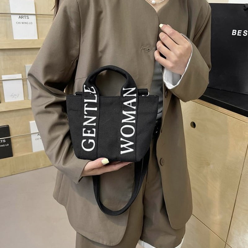Gentlewoman® Tote Bag for Women, Canvas Crossbody Tote Bags with Magnetic buckle Casual Canvas Shoulder Bags for Work School and Travel，Black