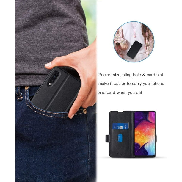 Aunote Galaxy A50 Case Samsung A50 Phone Cases Samsung A50 Wallet Case with Card Slot Magnetic Closure Flip Kickstand