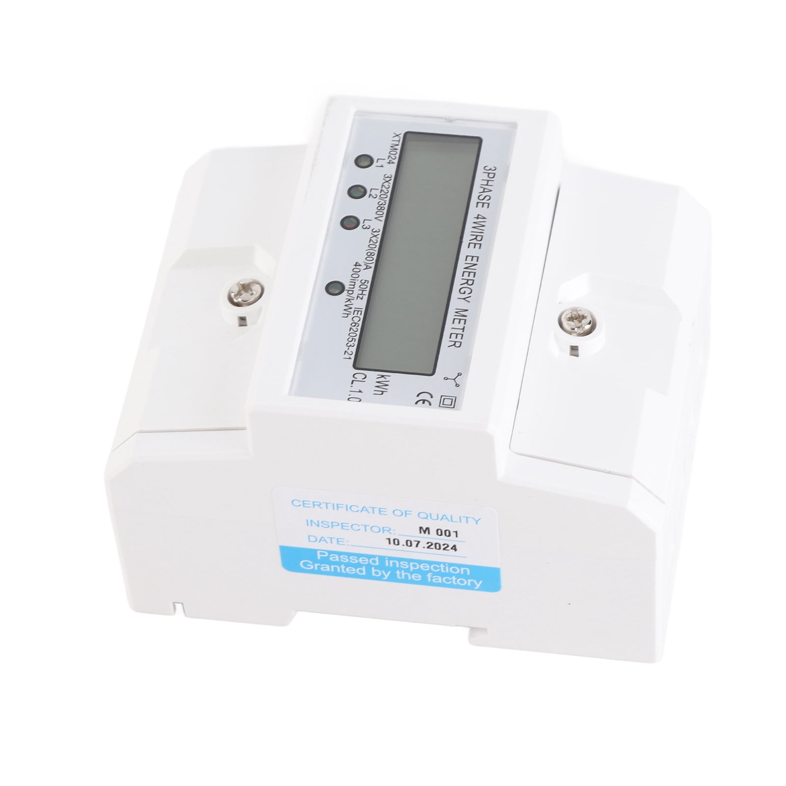 Digital LCD 3 X 20(80A) Three Phase Four Wire Din Rail KWh Electronic Energy Meter
