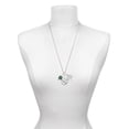 thumbnail image 3 of Delight Jewelry Silvertone Green Four Leaf Clover with Heart Leaves Let Things Go Fall Zoey Charm Necklace, 28", 3 of 4