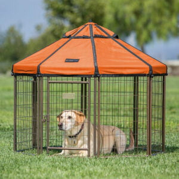 Pet Gazebo Indoor Outdoor Dog Kennel Play Pen with Waterproof Polyester Cover, Desert Sunset, 4-ft