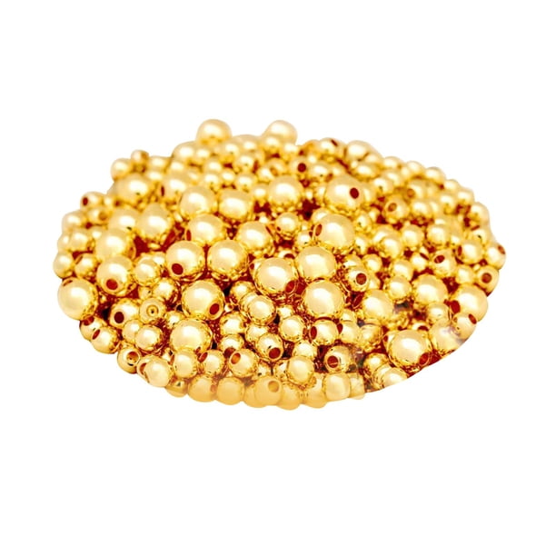 Cordón de cuentas espaciadoras doradas para collares, pulseras y bisutería. 100 cuentas de 0.236 in.