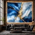 thumbnail image 6 of Blue and Gold Marble with Burst Center, Serene Abstract Style for Abstract Art Fans, Modern Wall Art, Housewarming Gift, Tapestry Wall Hanging for Living Room and Office, 6 of 7