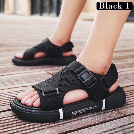 

Men Sandals Anti-slip Breathable Open Toe Casual for Summer Beach Outdoor 44 Black