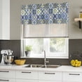 thumbnail image 4 of 2 Pack Valances for Window, Middle Century Short Curtains for Kitchen Bedroom Living Room, Vintage Farmhouse Bohemia Style Blue Rod Pocket Small Window Treatment Valance Drapes 42 x 18 Inch, 4 of 8