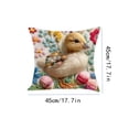 thumbnail image 2 of ERK Easter Decor Easter Embroidery Decorative Cover With 3D Print Floral Pattern For Sofa Couch Bedroom, 2 of 5