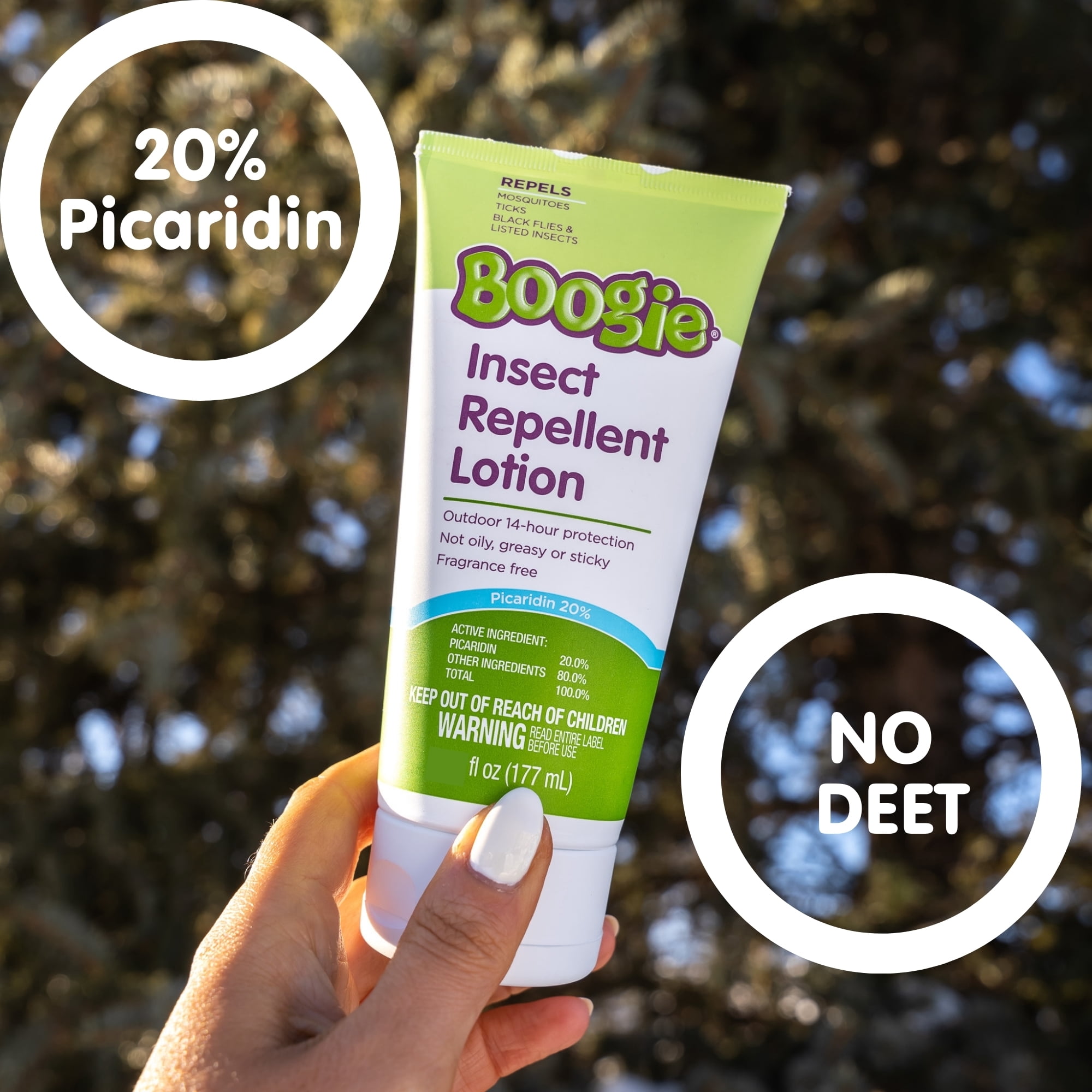 (2 pack) Boogie Insect Repellent Lotion, Repels Mosquitos, Ticks, Black Flies & More, Unscented, 4 fl oz