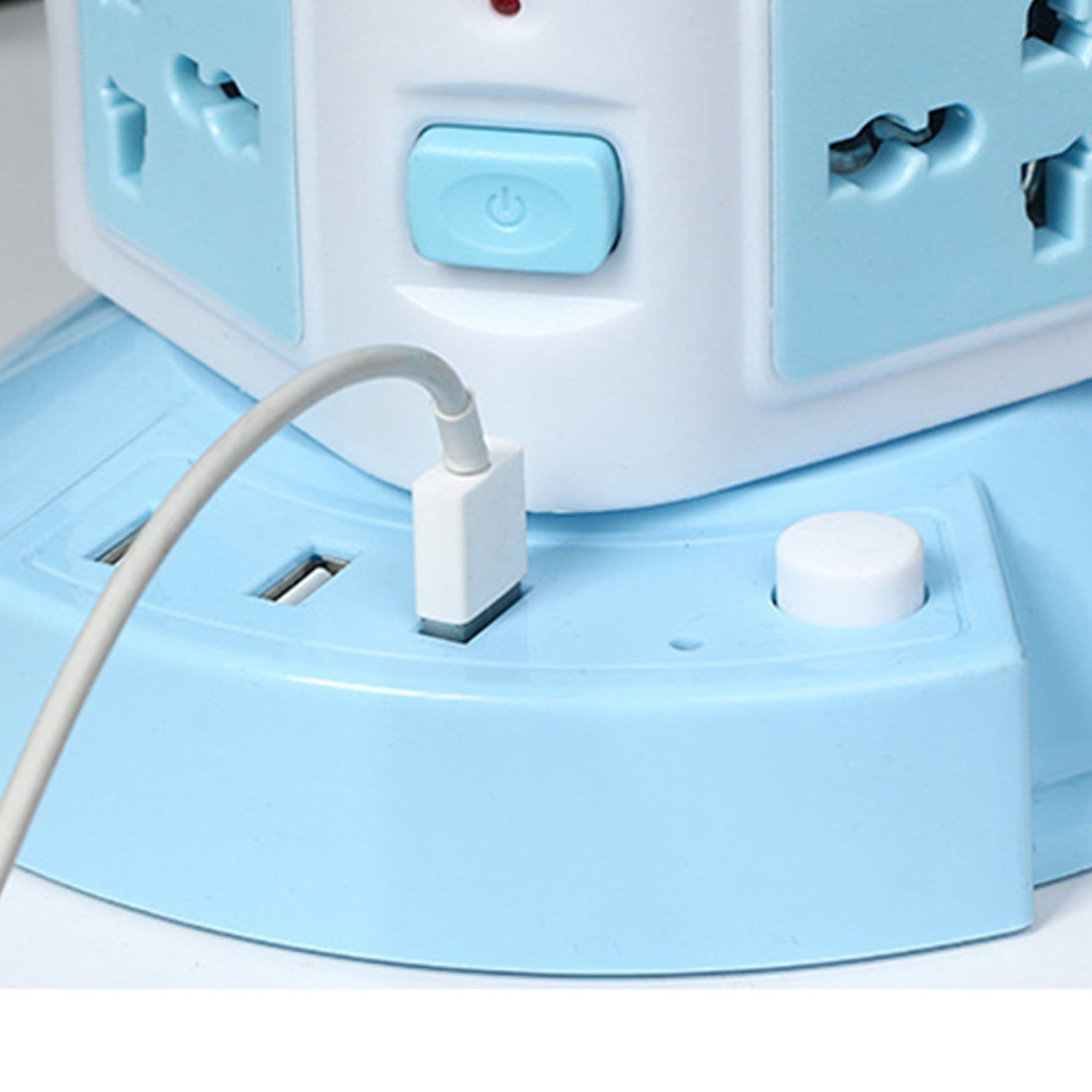 Bdday Power Strip Tower Surge Protector Power Strip with Usb 12 Outlets with 3 Usb Ports , Flat Plug 6.6ft Extension Cord Multi Plug Outlet Extender Overload Protection for Home Office