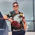 thumbnail image 4 of Fotbe Eagle With Hat And Roses Camiseta Polo de Golf para Hombre con Estampado – Camisa Deportiva Transpirable con Cuello Abotonado-Medium, 4 of 6
