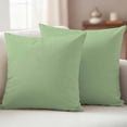 thumbnail image 3 of 2 Pack Outdoor Waterproof Throw Pillow Covers,Light Green Watercolor Decorative Square Pillow Case Patio Pillowcases for Chair Couch Sofa 16x16in, 3 of 9