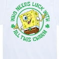 thumbnail image 3 of SpongeBob SquarePants - Who Needs Luck With This Charm - Toddler And Youth Short Sleeve Graphic T-Shirt, 3 of 6